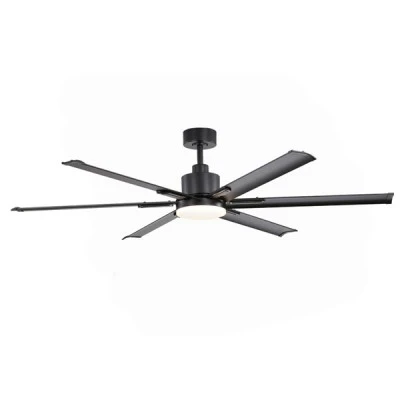 Ανεμιστήρας οροφής Φ165 μοτέρ DC45W dimmable 22W CCT με 6 μαύρα πτερύγια αλουμινίου & τηλεχειριστήριο