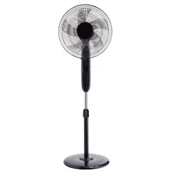 Ανεμιστήρας ορθοστάτης με μοτέρ AC 55W Φ45 με 5 διάφανα πτερύγια με χρονοδιακόπτη & 3 ταχύτητες μαύρο χρώμα