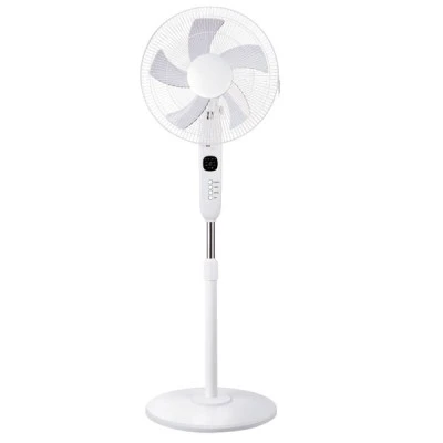 Ανεμιστήρας ορθοστάτης με μοτέρ AC 55W με Φ45 με 5 διάφανα πτερύγια με χρονοδιακόπτη & 3 ταχύτητες λευκό χρώμα