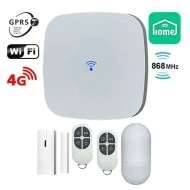 Ασύρματο kit συναγερμού FINE-4G-W κεντρική μονάδα με 2 τηλεχειριστήρια & 4 ταυτόχρονους τρόπους επικοινωνίας σε λευκό χρώμα
