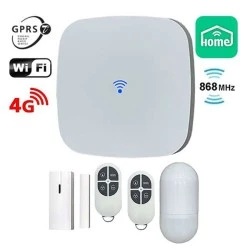 Ασύρματο kit συναγερμού FINE-4G-W κεντρική μονάδα με 2 τηλεχειριστήρια & 4 ταυτόχρονους τρόπους επικοινωνίας σε λευκό χρώμα