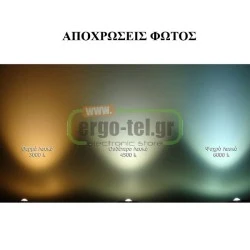 Προβολέας led slim ισχύος 30W 230VAC 6000K ψυχρό φως IP65 στεγανός 2400lm με smd