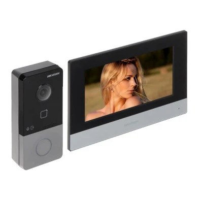 KIT θυροτηλεόρασης IP Hikvision DS-KIS603-P για μονοκατοικίες με ένα μπουτόν κλήσης 