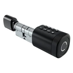 Bluetooth έξυπνος κύλινδρος με ψηφιακό πληκτρολόγιο και δαχτυλικό αποτύπωμα LILIWISE C1 V.A 65 σε μαύρο χρώμα για πόρτες πάχους 70~90mm