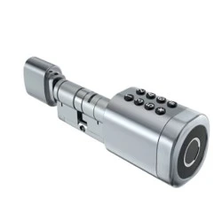 Bluetooth έξυπνος κύλινδρος με ψηφιακό πληκτρολόγιο και δαχτυλικό αποτύπωμα LILIWISE C1 V.A 65 σε ασημί χρώμα για πόρτες πάχους 70~90mm