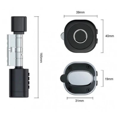 Bluetooth έξυπνος κύλινδρος με ψηφιακό πληκτρολόγιο και δαχτυλικό αποτύπωμα LILIWISE C1 V.A 65 σε ασημί χρώμα για πόρτες πάχους 70~90mm Bluetooth έξυπνος κύλινδρος με ψηφιακό πληκτρολόγιο και δαχτυλικό αποτύπωμα LILIWISE C1 V.A 65 σε ασημί χρώμα για πόρτες πάχους 70~90mm