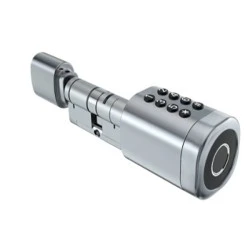 Bluetooth έξυπνος κύλινδρος με ψηφιακό πληκτρολόγιο και δαχτυλικό αποτύπωμα LILIWISE C1 V.A 95 σε ασημί χρώμα 