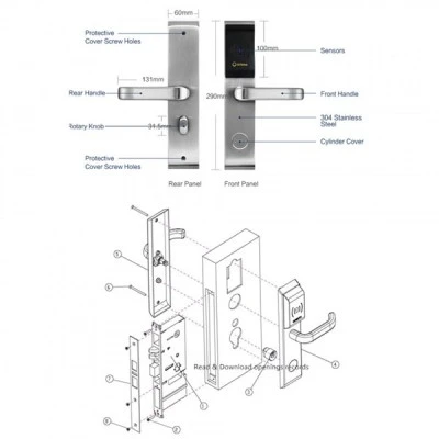 Aδιάβροχη κλειδαριά Orbita RFID E3042B Silver Bluetooth από ανοξείδωτο ατσάλι τεχνολογίας Mifare