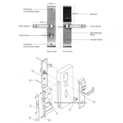 Aδιάβροχη κλειδαριά Orbita RFID E3142B Gold Bluetooth από ανοξείδωτο ατσάλι τεχνολογίας Mifare
