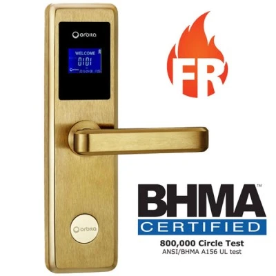Bluetooth κλειδαριά RFID τεχνολογίας Mifare από ανοξείδωτο ατσάλι ORBITA E4131BB GOLD BLUETOOTH σε χρυσό χρώμα