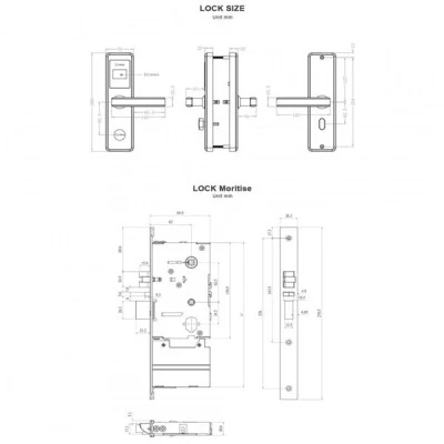 Bluetooth κλειδαριά RFID τεχνολογίας Mifare ORBITA E4431BB BLACK BLUETOOTH σε μαύρο χρώμα