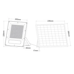 Ηλιακός προβολέας SOLAR SMD LED FLOOD LIGHT 120W 4000K ενδιάμεσο φως IP66 90° Ra80 με φωτοβολταϊκό πάνελ & χειριστήριο