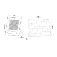 Ηλιακός προβολέας 180W SOLAR SMD LED FLOOD LIGHT με φωτοβολταϊκό πάνελ & χειριστήριο 4000K ενδιάμεσο φως IP66 90° Ra80 