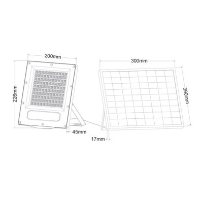 Ηλιακός προβολέας 180W SOLAR SMD LED FLOOD LIGHT με φωτοβολταϊκό πάνελ & χειριστήριο 4000K ενδιάμεσο φως IP66 90° Ra80 Ηλιακός προβολέας 180W SOLAR SMD LED FLOOD LIGHT με φωτοβολταϊκό πάνελ & χειριστήριο 4000K ενδιάμεσο φως IP66 90° Ra80