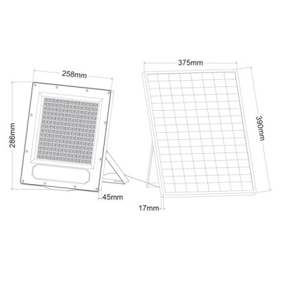 Ηλιακός προβολέας 240W SOLAR SMD LED FLOOD LIGHT 4000K ενδιάμεσο φως με φωτοβολταϊκό πάνελ & χειριστήριο IP66 90° Ra80