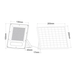 Ηλιακός προβολέας 60W SOLAR SMD LED FLOOD LIGHT με φωτοβολταϊκό πάνελ & χειριστήριο 4000K ενδιάμεσο φως IP66 90° Ra80