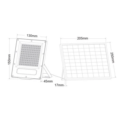 Ηλιακός προβολέας 60W SOLAR SMD LED FLOOD LIGHT με φωτοβολταϊκό πάνελ & χειριστήριο 4000K ενδιάμεσο φως IP66 90° Ra80