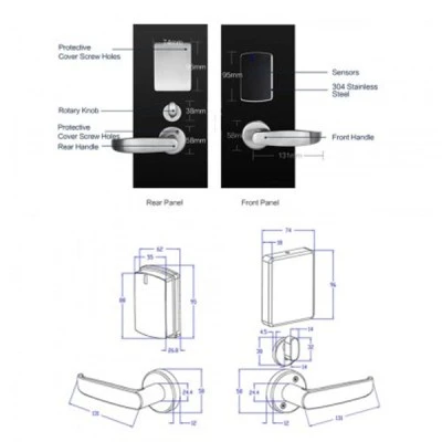 Κλειδαριά RFID τεχνολογίας Mifare με μηχανισμό ANSI με λειτουργία Anti-Panic ORBITA S3072H SILVER σε ασημί χρώμα