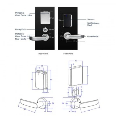 Κλειδαριά RFID τεχνολογίας Mifare με μηχανισμό ANSI με λειτουργία Anti-Panic ORBITA S3172H GOLD σε χρυσό χρώμα