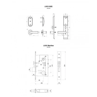 Κλειδαριά RFID τεχνολογίας Mifare με μηχανισμό ANSI με λειτουργία Anti-Panic ORBITA S3178P GOLD σε χρυσό χρώμα