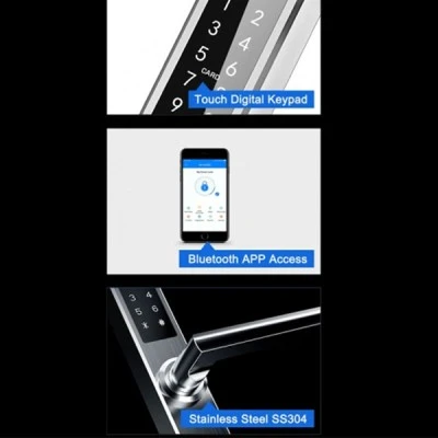 Ultra Slim Bluetooth κλειδαριά με ψηφιακό πληκτρολόγιο και δαχτυλικό αποτύπωμα LILIWISE S31B-S σε ασημί χρώμα