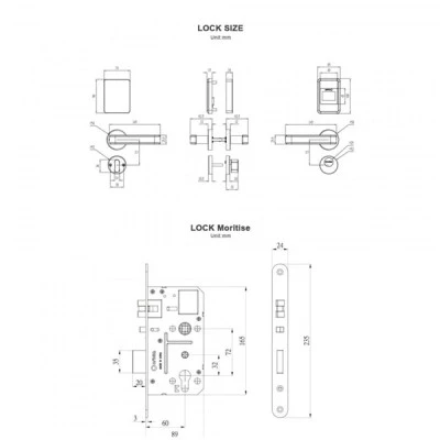 Κλειδαριά RFID με τεχνολογία Mifare με μηχανισμό ANSI Standard με λειτουργία Anti - Panic ORBITA S4132G GOLD σε χρώμα χρυσό