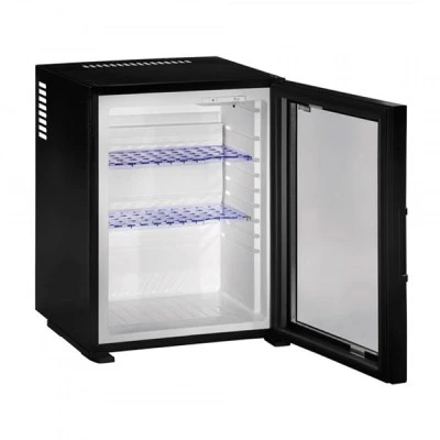 Θερμοηλεκτρικό Mini Bar με γυάλινη πόρτα χωρητικότητας 30lt σε μαύρο χρώμα με αθόρυβη λειτουργία