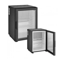 Θερμοηλεκτρικό Mini Bar με γυάλινη πόρτα χωρητικότητας 30lt σε μαύρο χρώμα με αθόρυβη λειτουργία