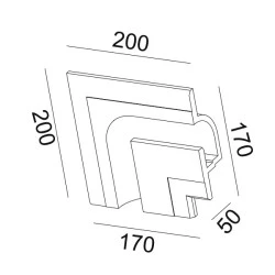 Γύψινο TRIMLESS φωτιστικό ANDIE 20x20x5cm αριστερή γωνία εσωτερικού χώρου IP20