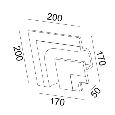 Γύψινο TRIMLESS φωτιστικό ANDIE 20x20x5cm αριστερή γωνία εσωτερικού χώρου IP20