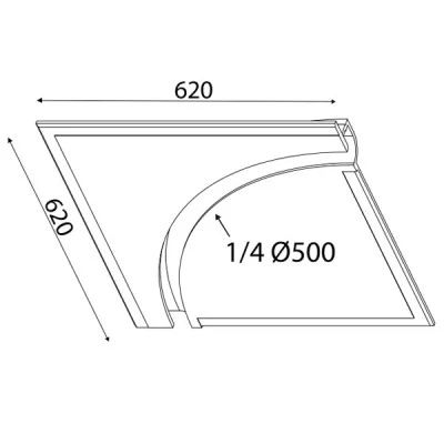 Γύψινο φωτιστικό TRIMLESS ANDIE 62x62x5cm εσωτερικού χώρου στεγανό