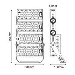 Προβολέας Led High Power Flood Luminair 480W 74400lm ψυχρό χρώμα φωτός 5000Κ 60° 230V AC IP66 IK10