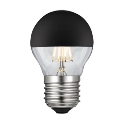 Λάμπα led filament ανεστραμμένου καθρέπτη μαύρη Ε27 4W 230V 2700k θερμό φως 400Lm ντιμαριζόμενη