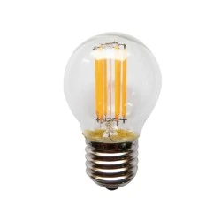 Λάμπα led filament σφαιρική Ε27 5W 230V 2700k θερμό λευκό φως 400Lm σε blister 2 τμχ