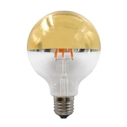 Λάμπα led filament χρυσή ανεστραμμένου καθρέπτη Ε27 6W 230V 2700k θερμό φως 690Lm ντιμαριζόμενη