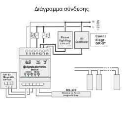 Συσκευή ελέγχου κλιματισμού και φωτισμού GR-57/A 220-240V AC/50-60Hz 5VΑ με καθυστέρηση
