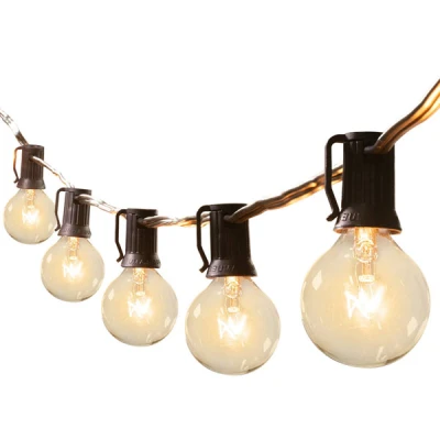 Ηλιακή LED γιρλάντα G45 6m θερμό φως πλαστικό αυτονομίας 8h εξωτερικού χώρου