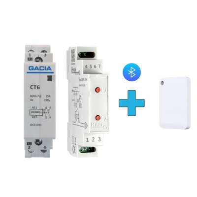 Bluetooth καρτοδιακόπτης HAM με διακόπτη ράγας Wi-Fi DinSwitch, BLE Tag και ρελέ ισχύος 2x63A GACIA