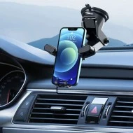 Βάση smartphone αυτοκινήτου CELEBRAT με βεντούζα για ταμπλό & κλιπ για αεραγωγό σε μαύρο χρώμα Βάση smartphone αυτοκινήτου CELEBRAT με βεντούζα για ταμπλό & κλιπ για αεραγωγό σε μαύρο χρώμα