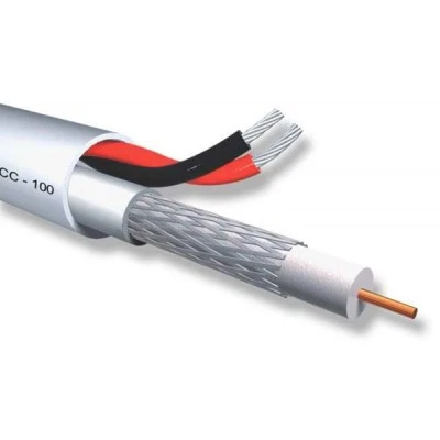 Καλώδιο σύνθετο ομοαξονικό 75 Ohm τύπου mini RG59 & 2 επικασσιτερωμένους αγωγούς διατομής 0,50mm²