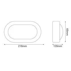 Aπλίκα λευκή οβάλ με ντουί Ε27 max 40W 230VAC 218x135x65mm IP54