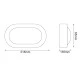 Aπλίκα λευκή οβάλ με ντουί Ε27 max 40W 230VAC 218x135x65mm IP54