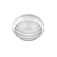 Φωτιστικό πλαφονιέρα λευκό Ø258mm με πλέγμα & πρισματικό γυαλί για λάμπες Ε27 ΙΡ45