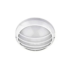 Φωτιστικό πλαφονιέρα λευκό Ø258mm με πλέγμα & πρισματικό γυαλί για λάμπες Ε27 ΙΡ45