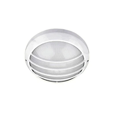 Φωτιστικό πλαφονιέρα λευκό Ø258mm με πλέγμα & πρισματικό γυαλί για λάμπες Ε27 ΙΡ45
