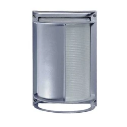 Φωτιστικό απλίκα αλουμινίου γκρί 265X180X135mm με κάλυμμα & πρισματικό γυαλί για λάμπες Ε27