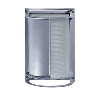 Φωτιστικό απλίκα αλουμινίου γκρί 265X180X135mm με κάλυμμα & πρισματικό γυαλί για λάμπες Ε27