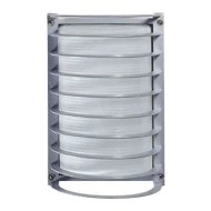 ΦΩΤΙΣΤΙΚΟ ΑΠΛΙΚΑ ΑΛΟΥΜΙΝΙΟΥ ΓΚΡΙ 265X180X135mm ΜΕ ΓΡΙΛΙΕΣ & ΠΡΙΣΜΑΤΙΚΟ ΓΥΑΛΙ ΓΙΑ ΛΑΜΠΕΣ Ε27