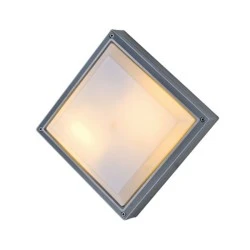 Φωτιστικό απλίκα τετράγωνο γκρί 270X270X78mm Cube με πολυκαρβονικό κάλυμμα για 2 λάμπες Ε27