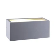 Φωτιστικό απλίκα ορθογώνιο γκρί 250X110X103mm Cube με φωτισμό Up-Down για λάμπες Ε27